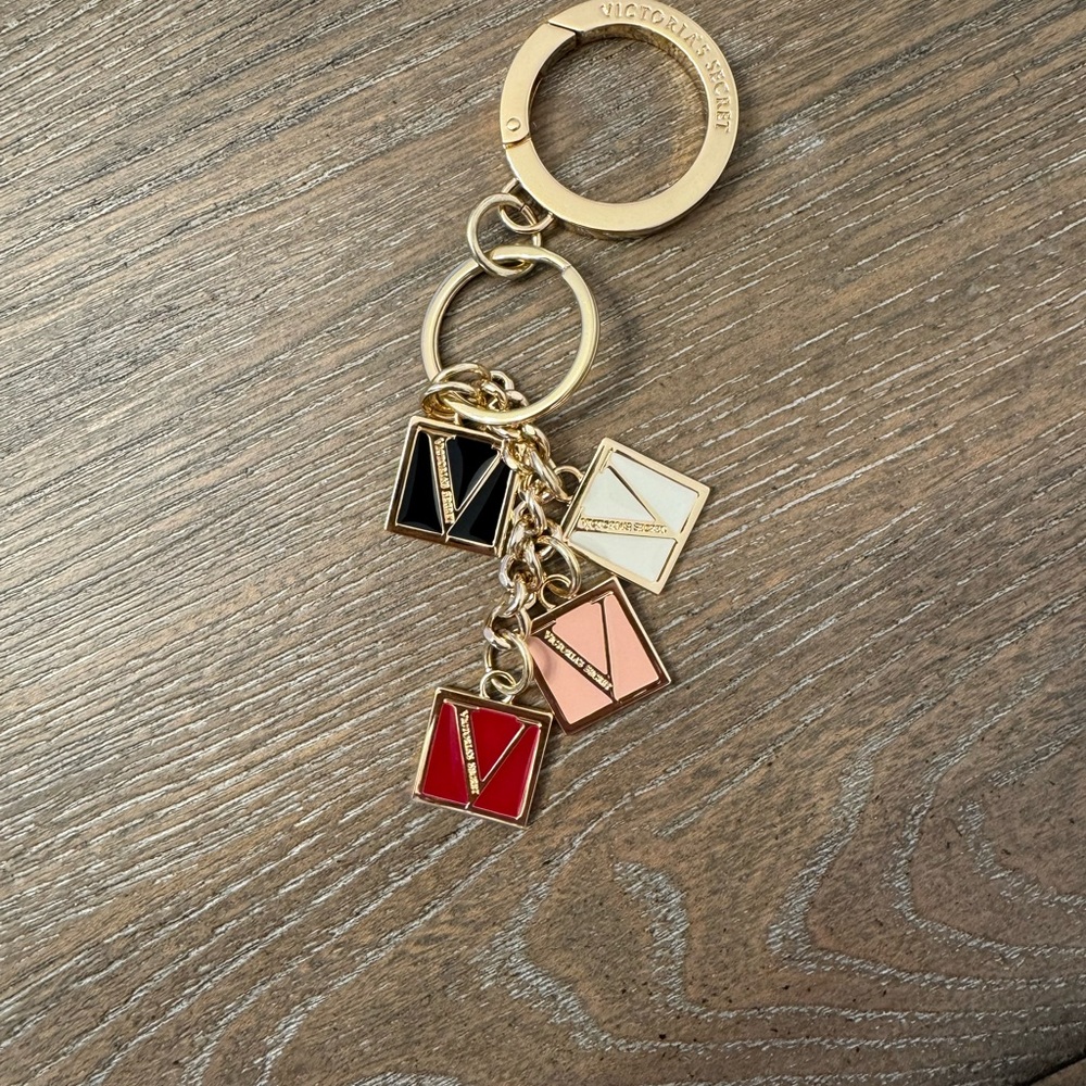 Victoria's Secret Gold and Red Charm Key Holder